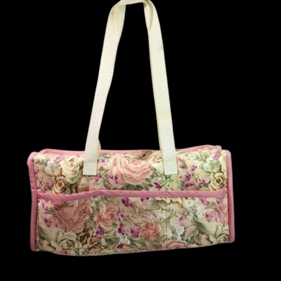 Craft Bag Fabric Hobby Stitch Sew Tote Floral Retro Design - Picture 4 of 13